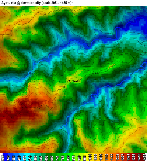 Ayotuxtla elevation map