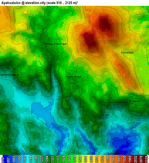 Ayahualulco elevation map