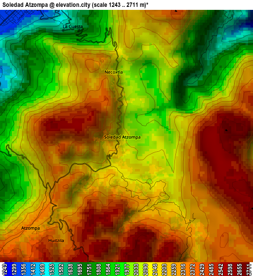 Soledad Atzompa elevation map