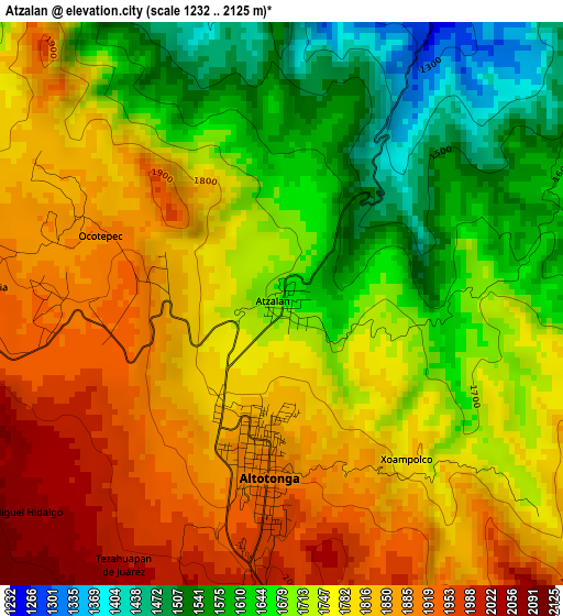 Atzalan elevation map