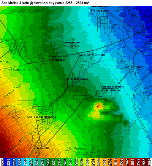 San Matías Atzala elevation map