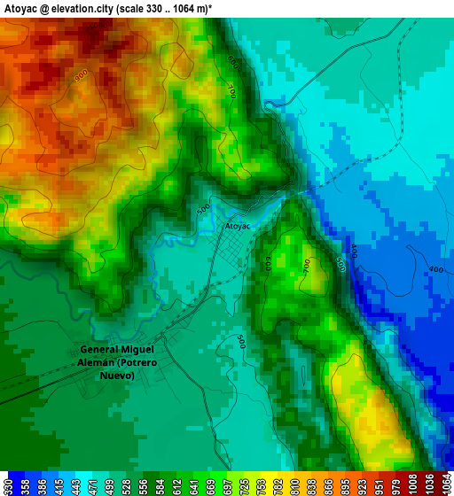 Atoyac elevation map