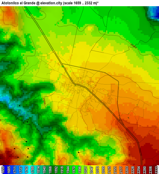 Atotonilco el Grande elevation map