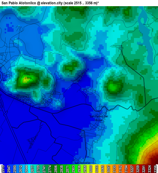 San Pablo Atotonilco elevation map