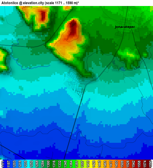 Atotonilco elevation map
