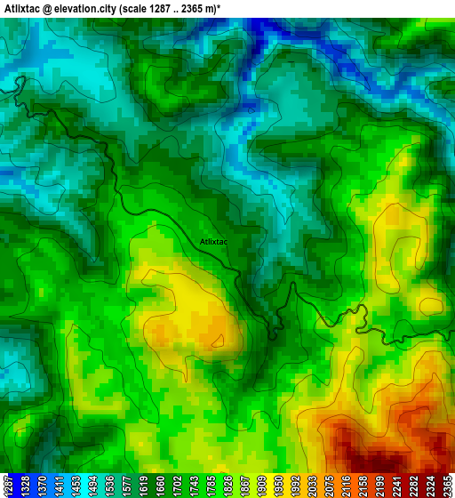 Atlixtac elevation map