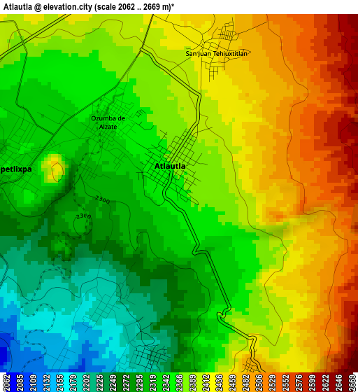 Atlautla elevation map