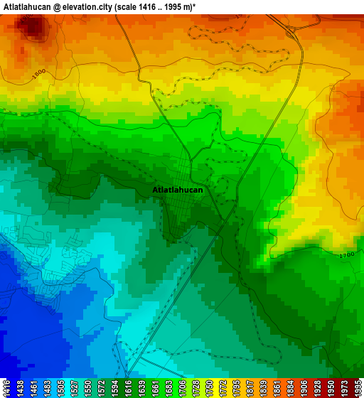 Atlatlahucan elevation map