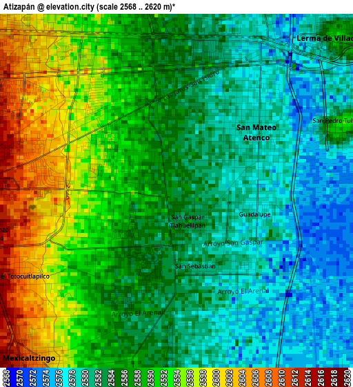 Atizapán elevation map