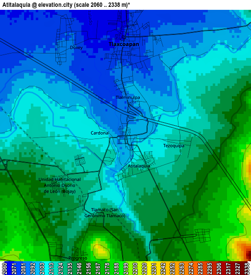 Atitalaquia elevation map