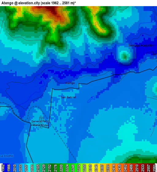 Atengo elevation map