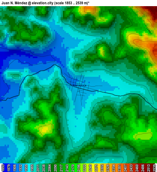 Juan N. Méndez elevation map