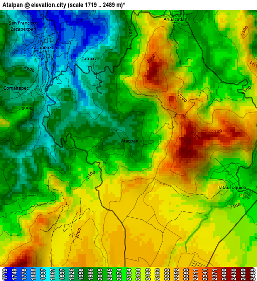 Atalpan elevation map