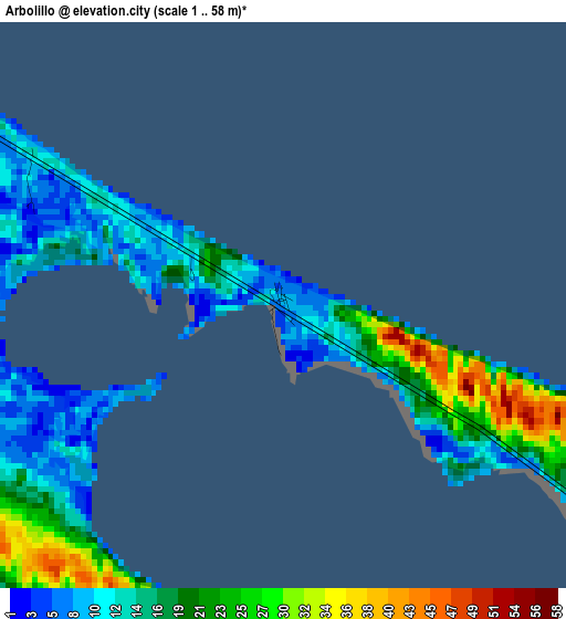 Arbolillo elevation map