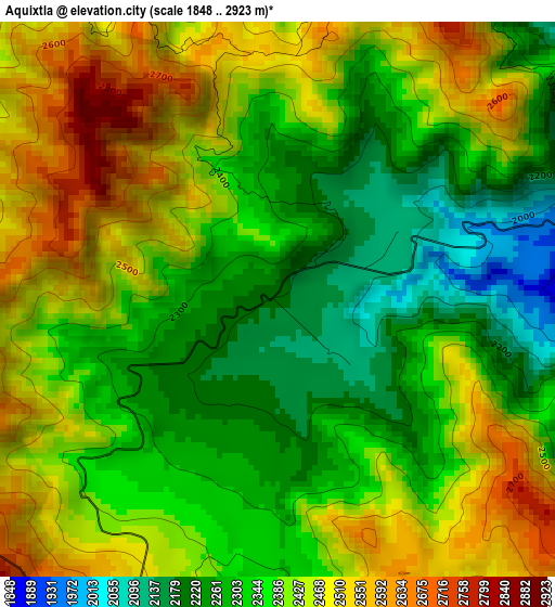 Aquixtla elevation map