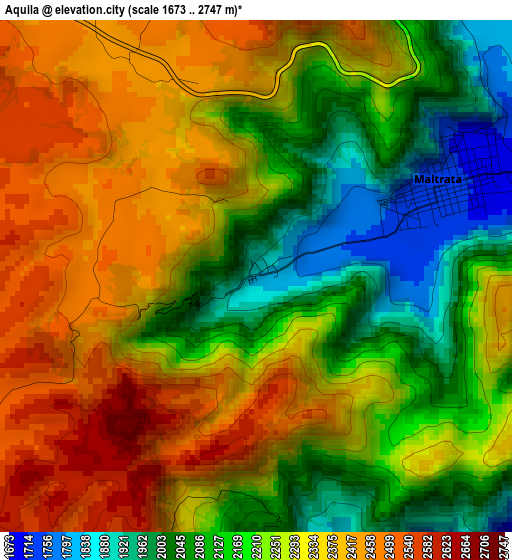 Aquila elevation map