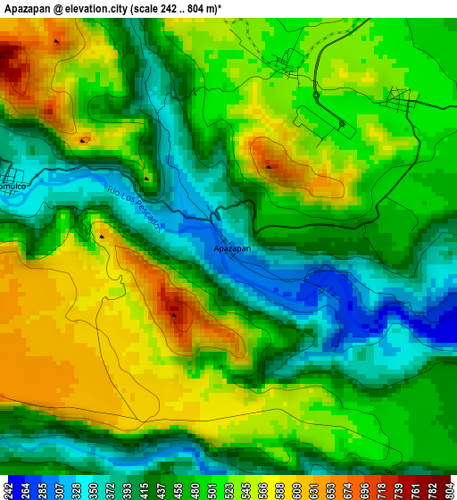 Apazapan elevation map