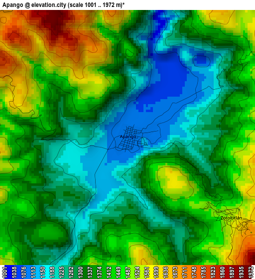 Apango elevation map