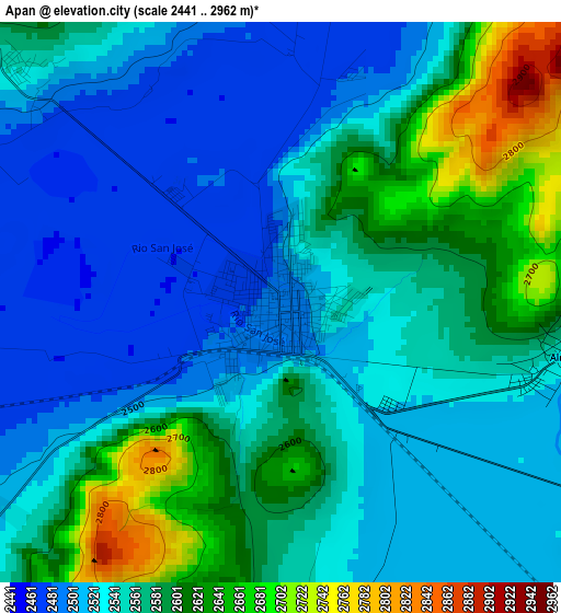 Apan elevation map