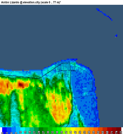 Antón Lizardo elevation map