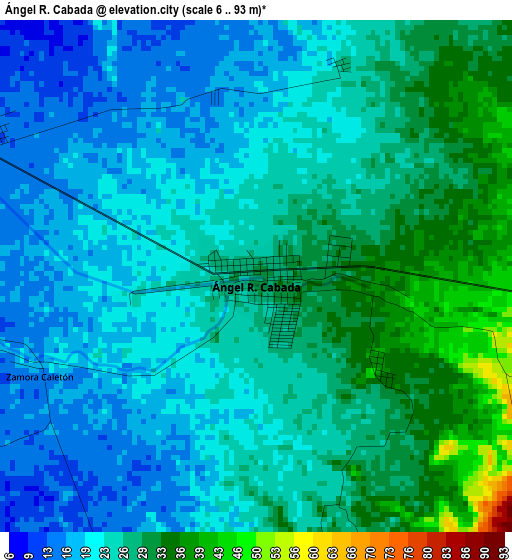 Ángel R. Cabada elevation map