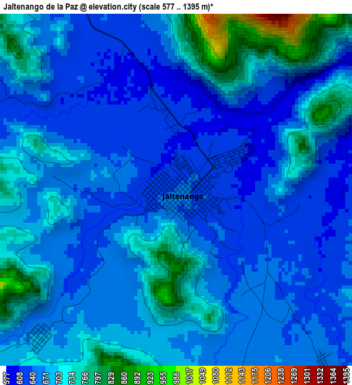 Jaltenango de la Paz elevation map