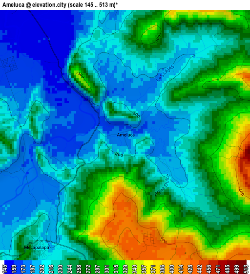 Ameluca elevation map