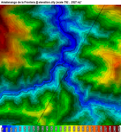 Amatenango de la Frontera elevation map