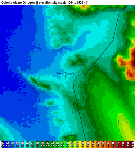 Colonia Álvaro Obregón elevation map