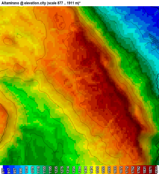 Altamirano elevation map