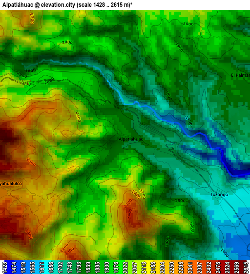 Alpatláhuac elevation map