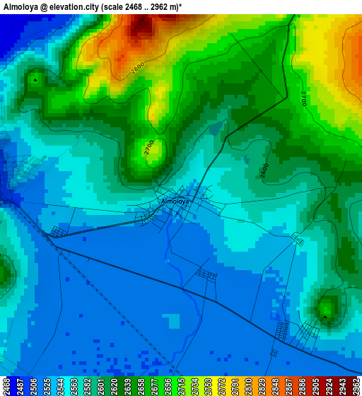 Almoloya elevation map