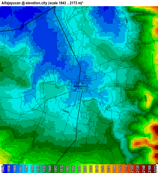 Alfajayucan elevation map