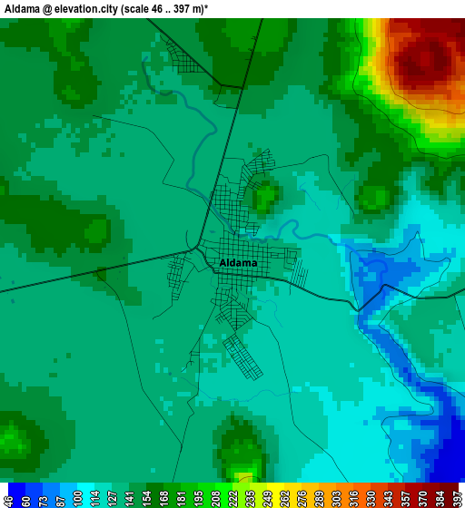 Aldama elevation map