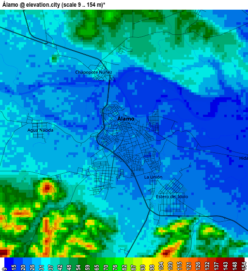 Álamo elevation map