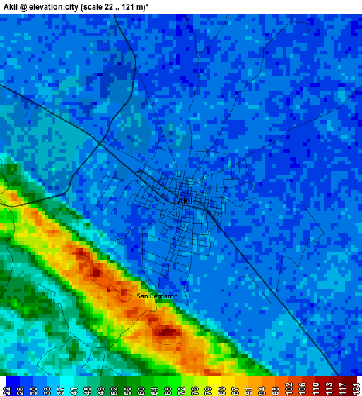 Akil elevation map