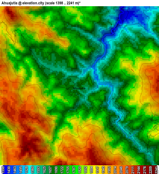 Ahuajutla elevation map