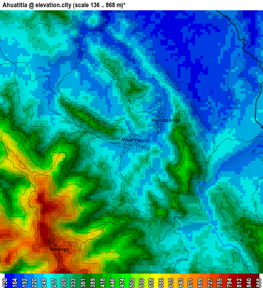 Ahuatitla elevation map