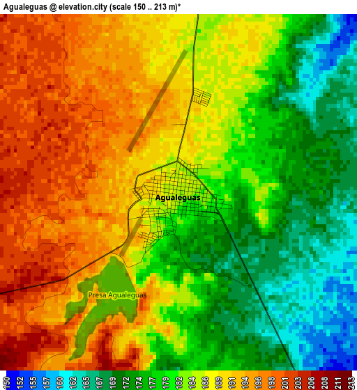 Agualeguas elevation map