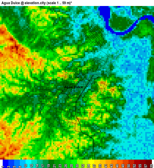 Agua Dulce elevation map