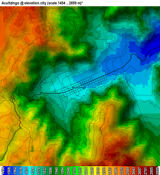 Acultzingo elevation map