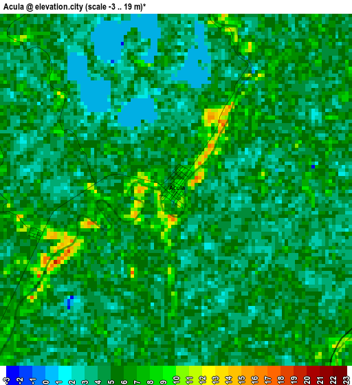 Acula elevation map