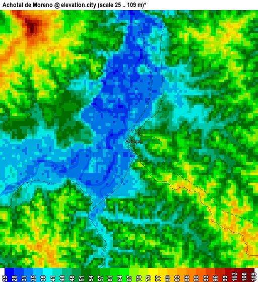 Achotal de Moreno elevation map