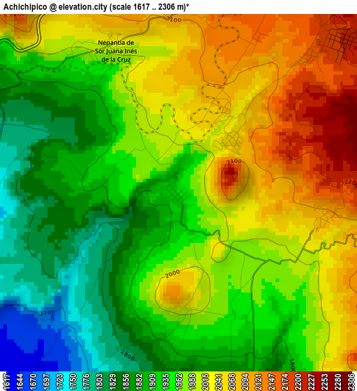 Achichipico elevation map