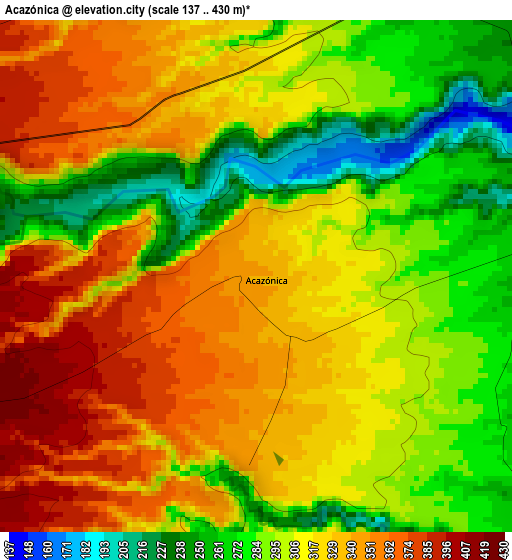 Acazónica elevation map