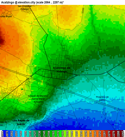 Acatzingo elevation map