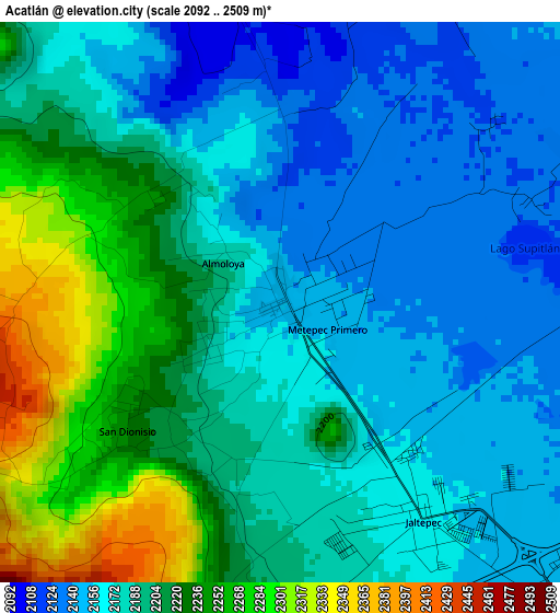 Acatlán elevation map