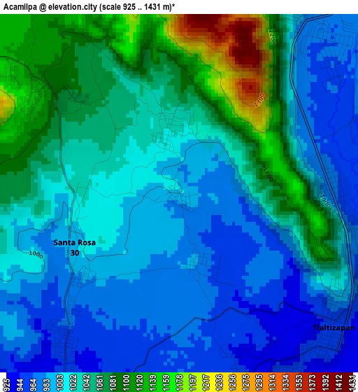 Acamilpa elevation map