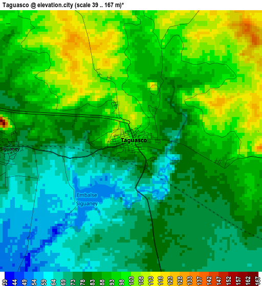 Taguasco elevation map