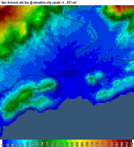San Antonio del Sur elevation map